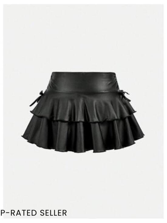 Girls High Waisted Ruffle Layered Mini Skirt Flowy Skater Tennis Style - Picture 2 of 5